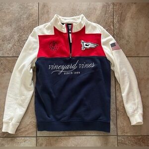Vineyard Vines Tricolor Zip-Up Sweater XS